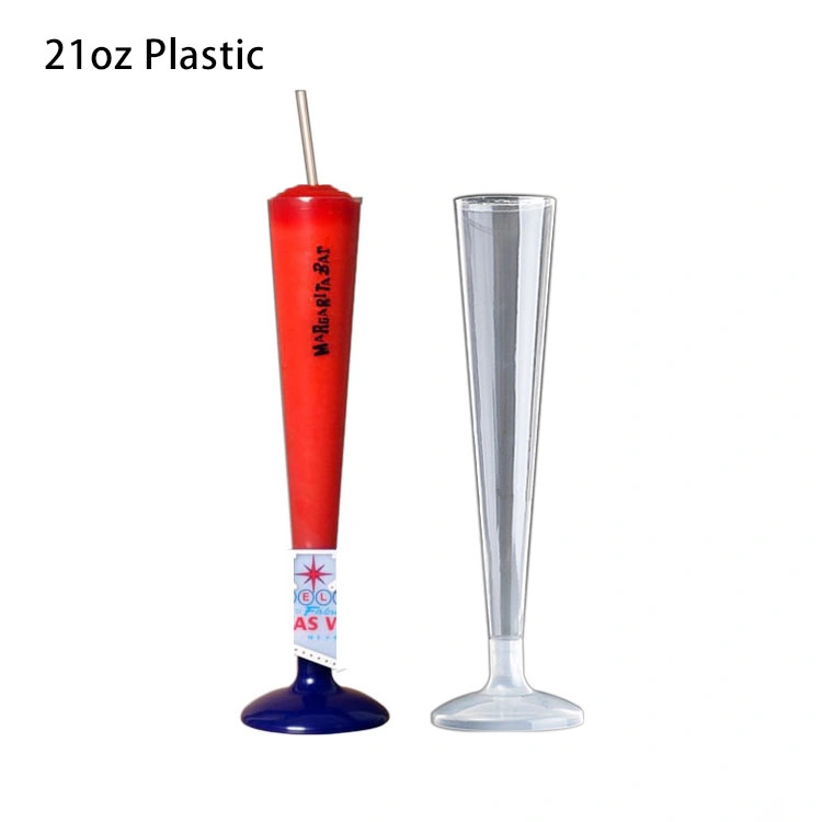 Plastic LED Yard Cup Custom Party Slush Cup Fruit Juice Drinking Slush Yard Cup with Lid and Straw