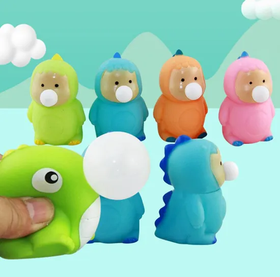 Decompression Artifact Spit Bubble Duck Dinosaur Vent Ball Pinch Music Squeeze Funny Toy 