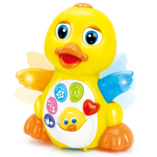 New Wholesale Educational Plastic Toys Electrical Musical Duck Toy Dancing Walking Light up Dancing Duck with Baby Products Toy for Kids Children Baby Toys