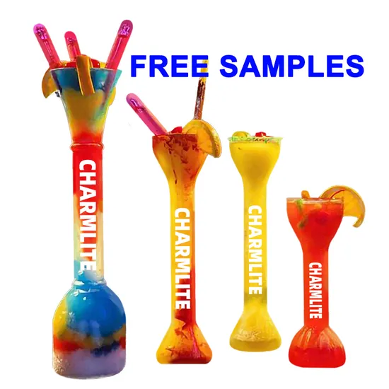 Custom 700ml Long Neck Slushy Yard Cup Funny Long Cups Vaso Yarda Plastico Party Daiquiri Slush Yard Cup with Straw 