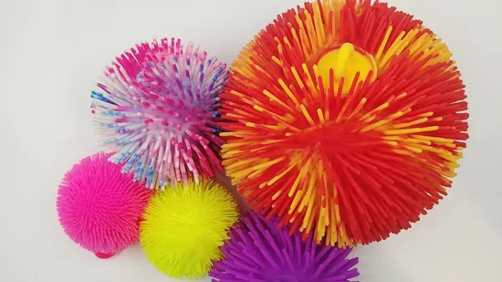Novelty Toys TPR Soft Hairy Ball Toy Squishy Vent Rubber Squeeze Decompression Toys Puffer Ball Fidget Toys Squishy Toys Plastic Toys Uurs (00009) 