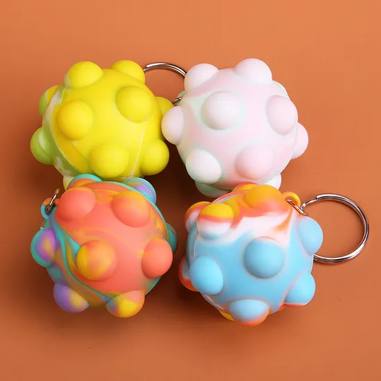 Squeeze Toys Colorful Fidget Stress 3D Popper Toy Kids Fun Silicone Ball Pop Bubble Squeeze Vent Ball Pop Stress Balls 